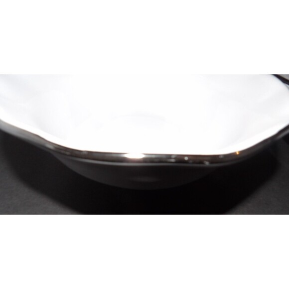 2 CERAMICHE TADINATE Soup Cereal Bowls Platinum Trim Ceramic Italy Pottery - Picture 2 of 7